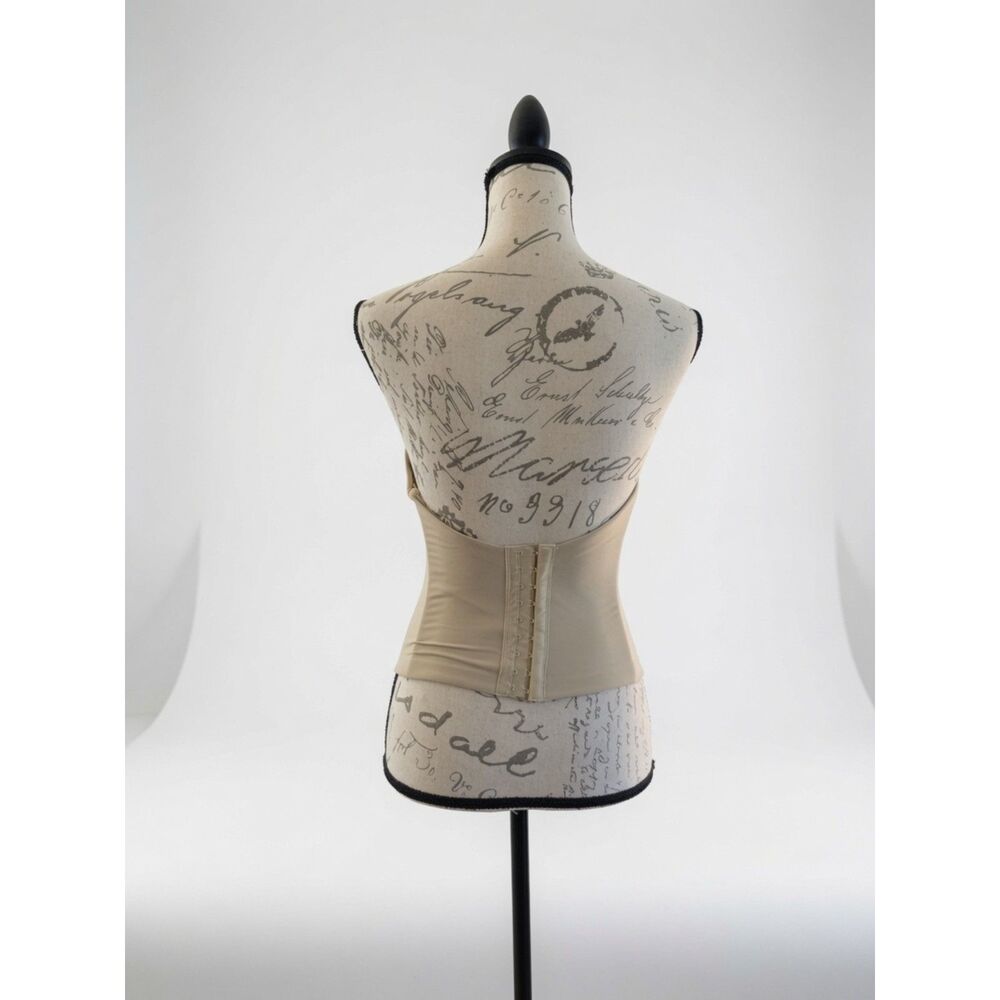 Nude Beige Strapless Bustier Corset Top 38C – Structured Cups, Hook & Eye Back - Picture 4 of 7